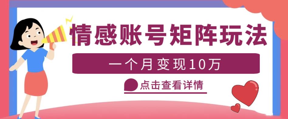 云天情感账号矩阵项目，简单操作，月入10万+可放大（教程+素材）-摸金项目网