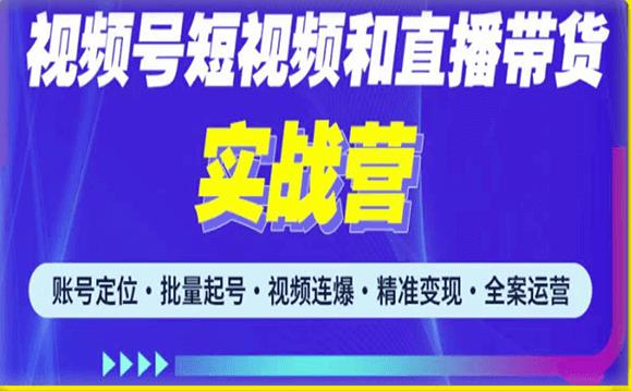 2023最新微信视频号引流和变现全套运营实战课程，小白也能玩转视频号短视频和直播运营-摸金项目网
