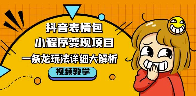 抖音表情包小程序变现项目，一条龙玩法详细大解析，视频版学习！-摸金项目网