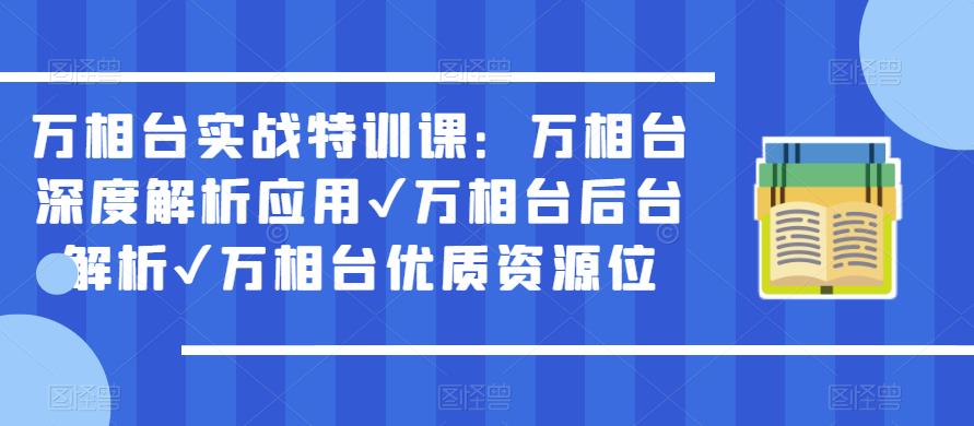 万相台实战特训课：万相台深度解析应用✔万相台后台解析✔万相台优质资源位-摸金项目网
