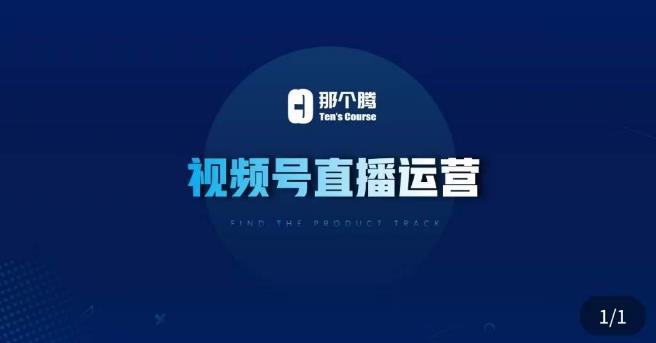 那个腾·视频号直播运营，​视频号直播推流逻辑/流量渠道解析/直播起号攻略/直播实操技巧-摸金项目网