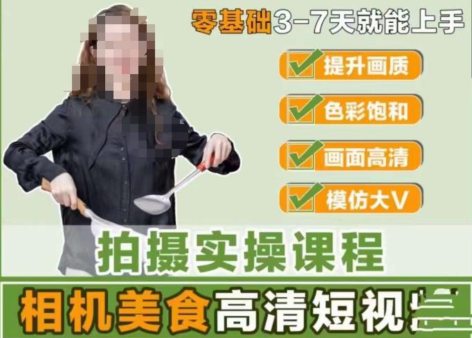 宋大大-相机美食高清短视频教学，零基础3-7天就能快速上手，掌握用单反或者微单拍摄美食短视频-摸金项目网