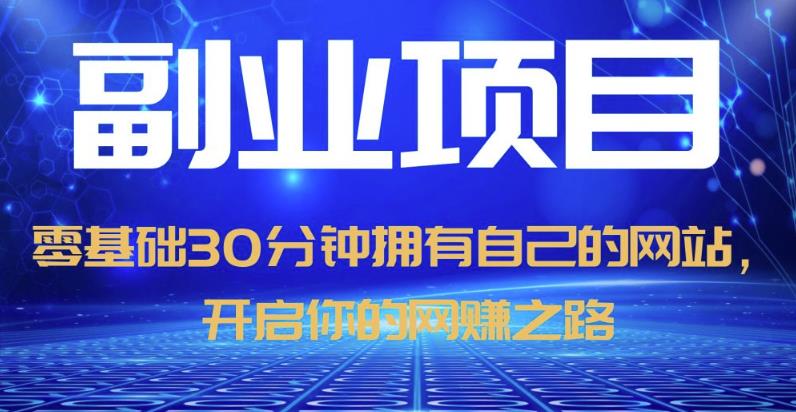 零基础30分钟拥有自己的网站，日赚1000+，开启你的网赚之路-摸金项目网