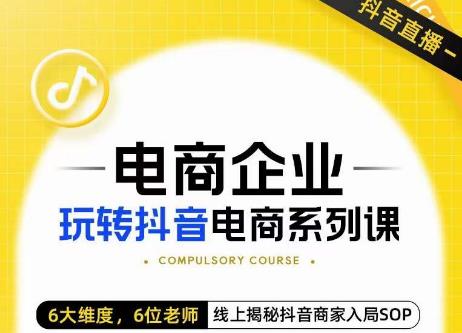 玺承·电商企业玩转抖音电商系列课，6大维度，6位老师，线上揭秘抖音商家入局SOP-摸金项目网