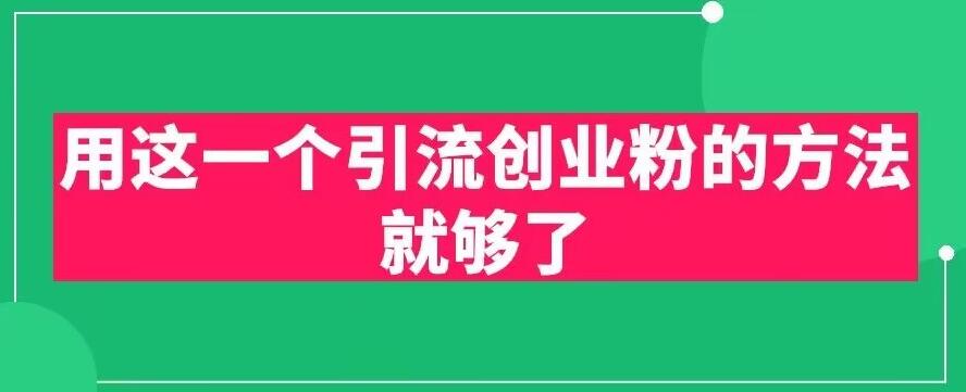 用这一个引流创业粉的方法就够了，PPT短视频引流创业粉【揭秘】-摸金项目网