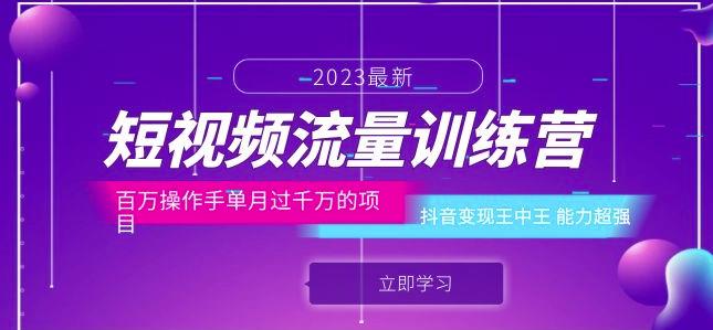 短视频流量训练营：百万操作手单月过千万的项目：抖音变现王中王能力超强-摸金项目网