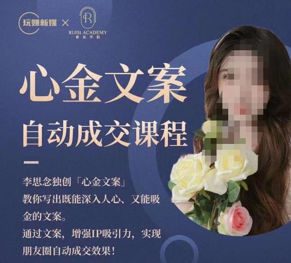 心金文案自动成交课程，教你写出既能深入人心又能吸金的文案，实现朋友圈自动成交效果-摸金项目网