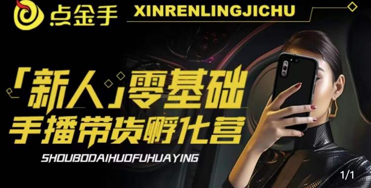 2023点金手·新人零基础手播带货孵化营：账号运营篇+主播话术篇+数据流量篇等-摸金项目网