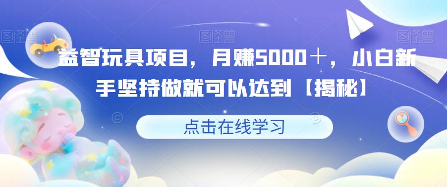 益智玩具项目，月赚5000＋，小白新手坚持做就可以达到【揭秘】-摸金项目网