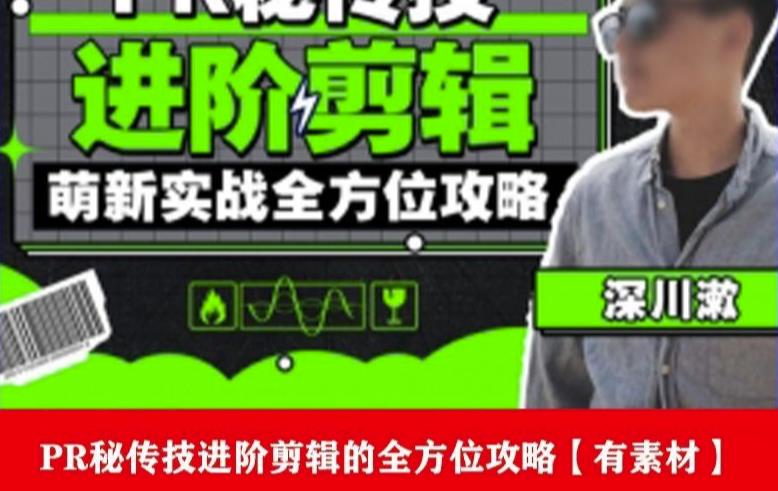 PR进阶剪辑培训班，让你快速成为剪辑大师12节视频课程+素材！-摸金项目网