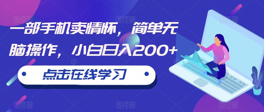一部手机卖情怀，简单无脑操作，小白日入200+【揭秘】-摸金项目网