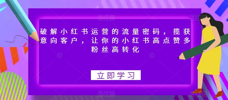 破解小红书运营的流量密码，揽获意向客户，让你的小红书高点赞多粉丝高转化-摸金项目网
