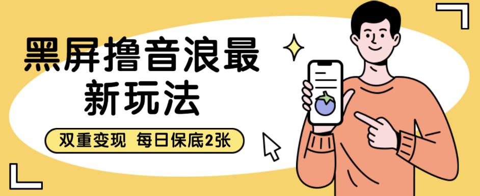 黑屏撸音浪最新玩法，双重变现，每日保底2张【揭秘】-摸金项目网