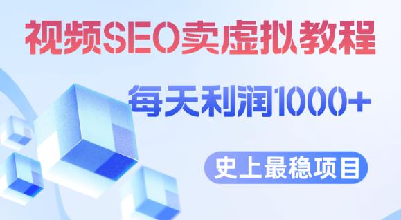 视频SEO出售虚拟产品每天稳定2-5单利润1000+史上最稳定私域变现项目【揭秘】-摸金项目网