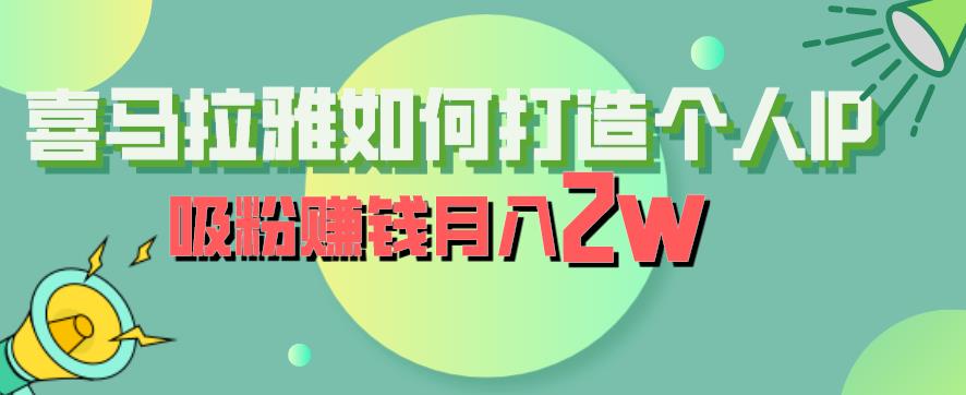 喜马拉雅如何打造个人IP，吸粉赚钱月入2W【揭秘】-摸金项目网