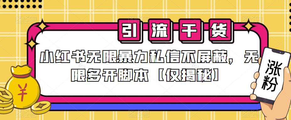 小红书无限暴力私信不屏蔽，无限多开脚本【仅揭秘】-摸金项目网