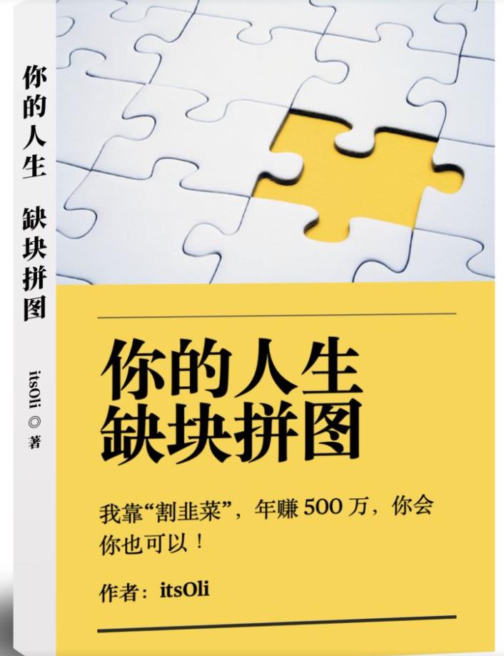 某高赞电子书《你的人生，缺块拼图——我靠“割韭菜”，年赚500万，你会你也可以》-摸金项目网