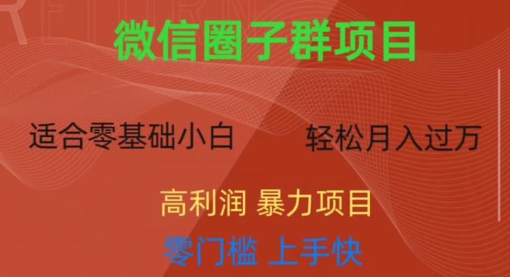 微信资源圈子群项目，零门槛，易上手，一个群1元，一天轻轻松松300+【揭秘】-摸金项目网