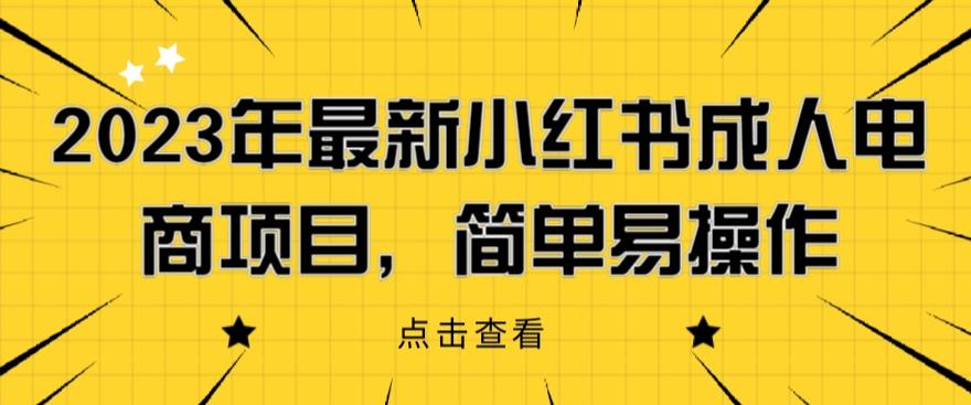 2023年最新小红书成人电商项目，简单易操作【详细教程】【揭秘】-摸金项目网