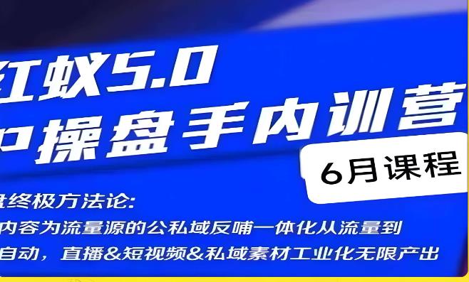 红蚁5.0IP操盘手内训营，IP操盘终极方法论-摸金项目网