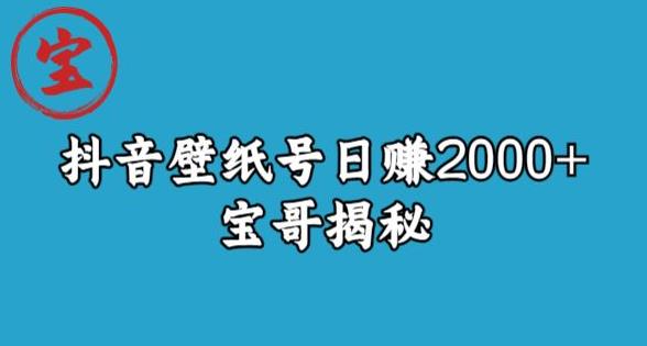 宝哥抖音壁纸号日赚2000+，不需要真人露脸就能操作【揭秘】-摸金项目网