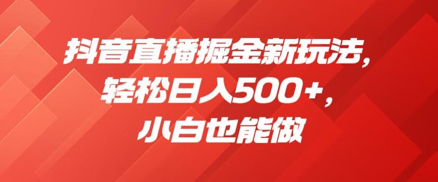 抖音直播掘金新玩法，轻松日入500+，小白也能做【揭秘】-摸金项目网