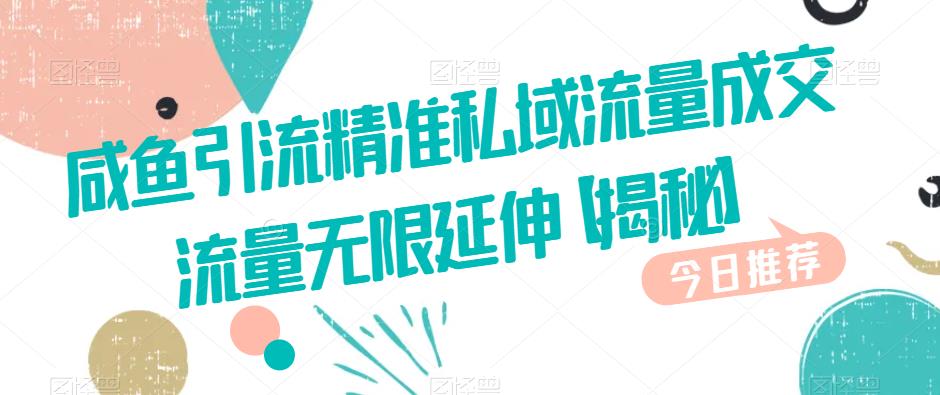 咸鱼引流精准私域流量成交流量无限延伸【揭秘】-摸金项目网