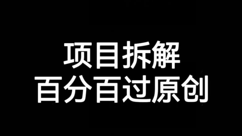 项目拆解赛道百分百过原创【揭秘】-摸金项目网