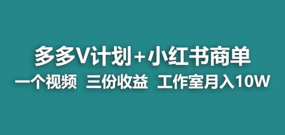【蓝海项目】多多v计划+小红书商单一个视频三份收益工作室月入10w-摸金项目网