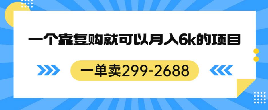 一单卖299-2688，一个靠复购就可以月入6k的暴利项目【揭秘】-摸金项目网