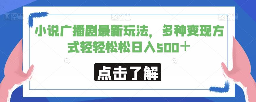 小说广播剧最新玩法，多种变现方式轻轻松松日入500＋【揭秘】-摸金项目网