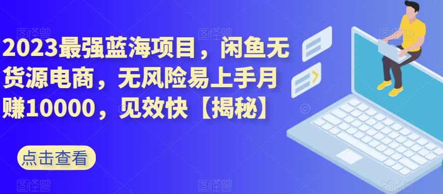 2023最强蓝海项目，闲鱼无货源电商，无风险易上手月赚10000，见效快【揭秘】-摸金项目网