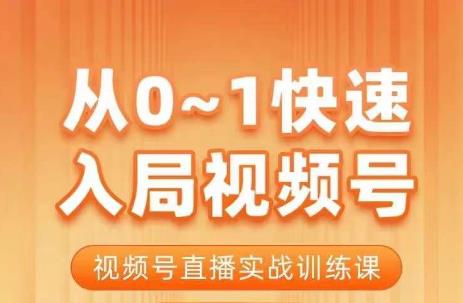 陈厂长·从0-1快速入局视频号课程，视频号直播实战训练课-摸金项目网