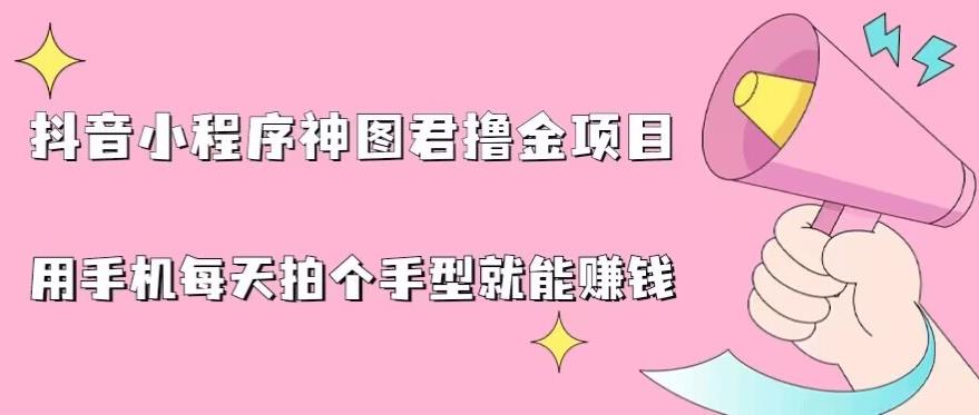 抖音小程序神图君撸金项目，用手机每天拍个手型挂载一下小程序就能赚钱【揭秘】-摸金项目网