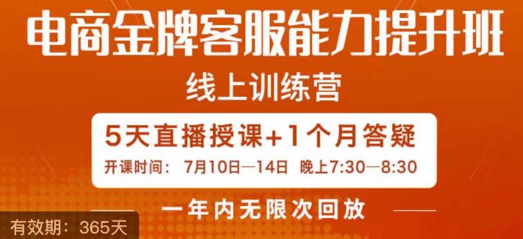 电商金牌客服能力提升班，提升客服能力是你店铺业绩的关键要素-摸金项目网