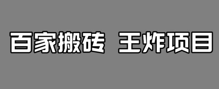 百家最新搬运玩法，单号月入5000+【揭秘】-摸金项目网