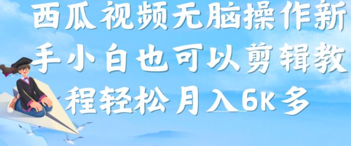 西瓜视频搞笑号，无脑操作新手小白也可月入6K-摸金项目网