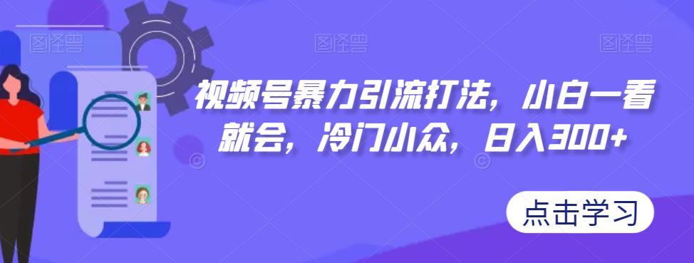 视频号暴力引流打法，小白一看就会，冷门小众，日入300+【揭秘】-摸金项目网
