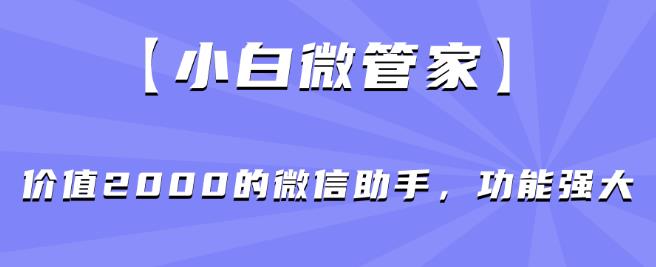 【小白微管家】价值2000的微信助手，功能强大-摸金项目网