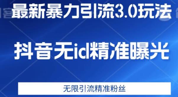 最新暴力引流3.0版本，抖音无id暴力引流各行业精准用户-摸金项目网