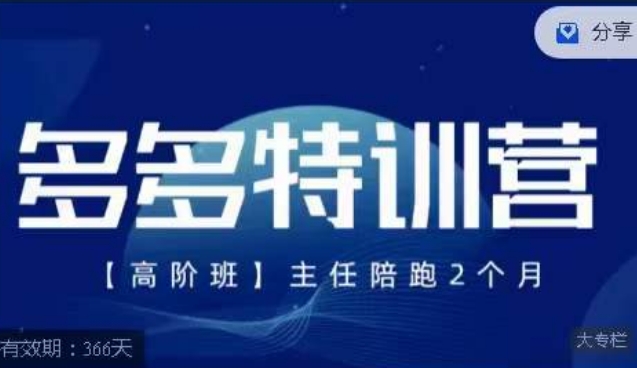 纪主任·多多特训营高阶班【9月13日更新】，拼多多最新玩法技巧落地实操-摸金项目网