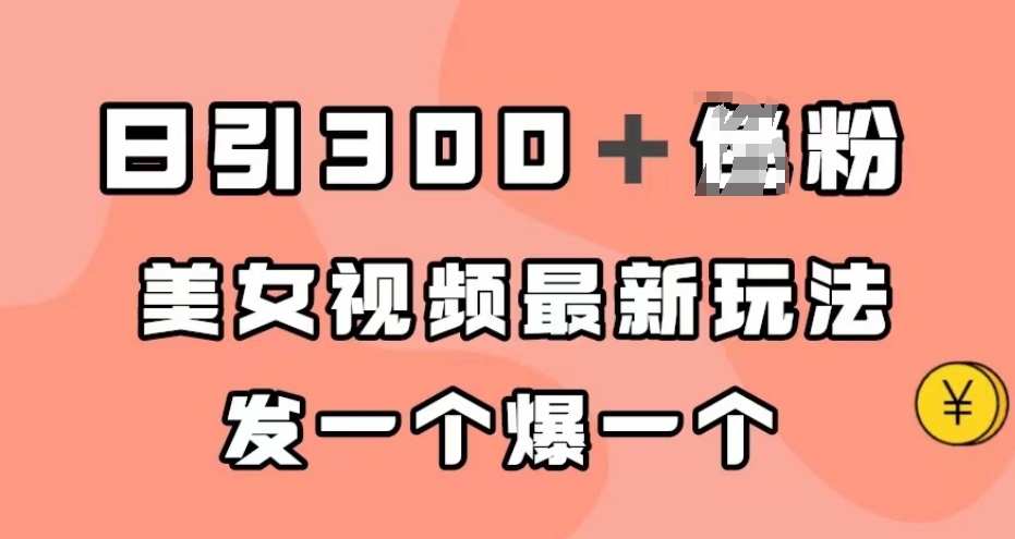 日引300＋男粉，美女视频最新玩法，发一个爆一个【揭秘】-摸金项目网