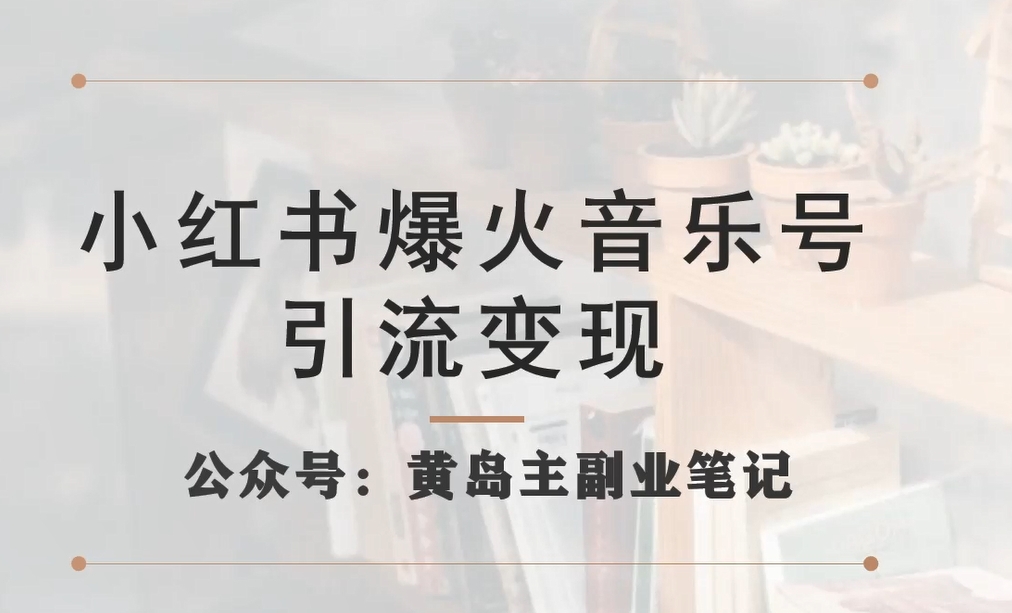 小红书爆火音乐号引流变现项目，视频版一条龙实操玩法分享给你-摸金项目网