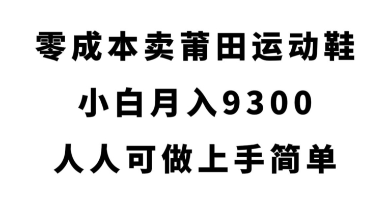 零成本卖莆田运动鞋，小白月入9300，人人可做上手简单【揭秘】-摸金项目网
