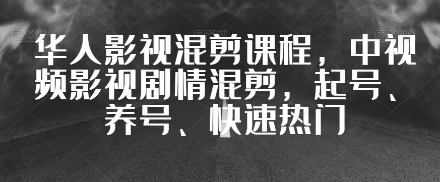 华人影视混剪课程，中视频影视剧情混剪，起号、养号、快速热门-摸金项目网