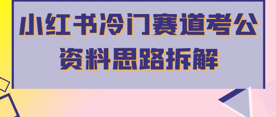 小红书冷门赛道考公资料思路拆解，简单搬运无需操作，转化高涨粉快轻松月入过万-摸金项目网