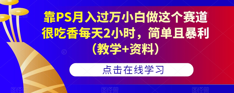 靠PS月入过万小白做这个赛道很吃香每天2小时，简单且暴利（教学+资料）-摸金项目网