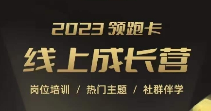 2023领跑卡线上成长营，淘宝运营各岗位培训，直通车、万相台、引力魔方、引流等，帮助突破成长瓶颈-摸金项目网