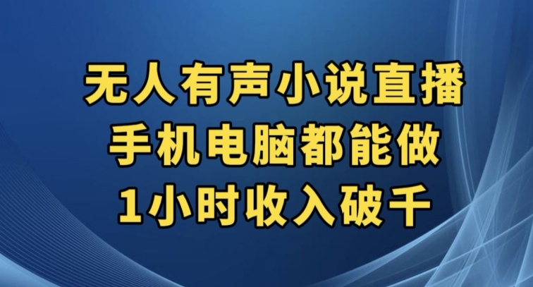 抖音无人有声小说直播，手机电脑都能做，1小时收入破千【揭秘】-摸金项目网