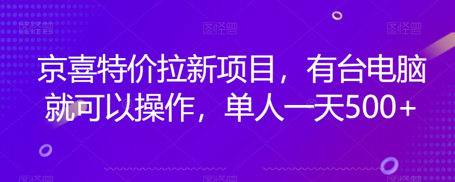 京喜特价拉新新玩法，有台电脑就可以操作，单人一天500+【揭秘】-摸金项目网